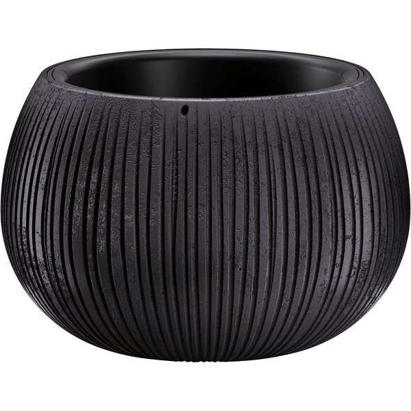 Prosperplast Blumentopf "Beton Bowl" aus schwarzem Kunststoff, Ø29cm x H19,5cm