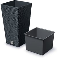 PROSPERPLAST Blumentopf FURU SQUARE (Anthrazit, 395x395x755)