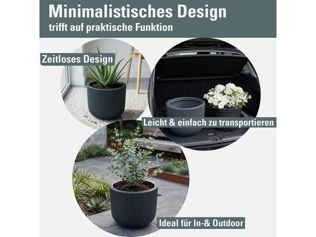 Prosperplast Blumentopf Milly, inkl. Pflanzeinsatz, 29,8 x 25,7 cm – Bild 2 von 3