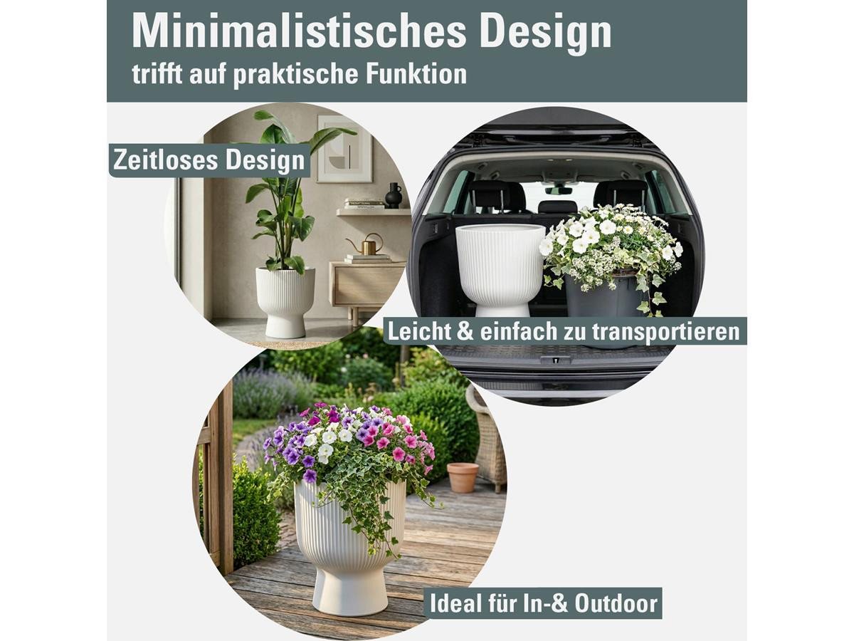 Prosperplast Blumentopf Milly Round, inkl. Pflanzeinsatz, 23,9 x 30,5 cm – Bild 3 von 4