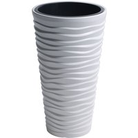 PROSPERPLAST Blumentopf mit Einsatz "Sand Slim" (Weiß, B 30 x H 52 x T 30 cm)