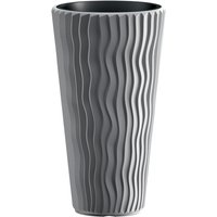 PROSPERPLAST Blumentopf mit Einsatz "Sandy Slim" (Steingrau, B 30 x H 53 x T 30 cm)