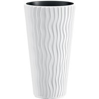 PROSPERPLAST Blumentopf mit Einsatz "Sandy Slim" (Weiß, B 30 x H 53 x T 30 cm)