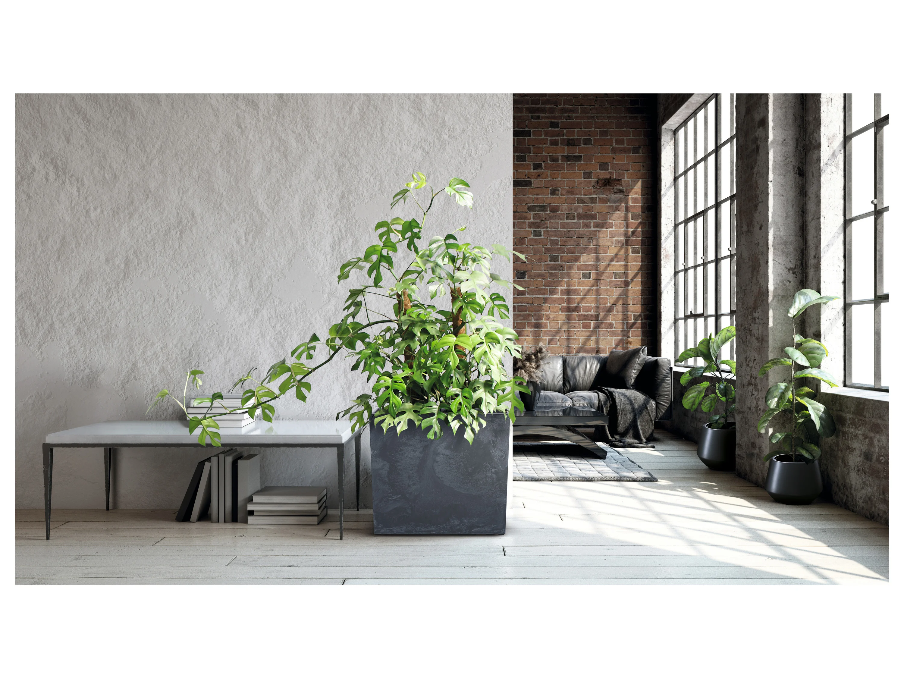 PROSPERPLAST Blumentopf URBI CASE TOWER EFFECT (Anthrazit, 580x180x498) – Bild 2 von 2