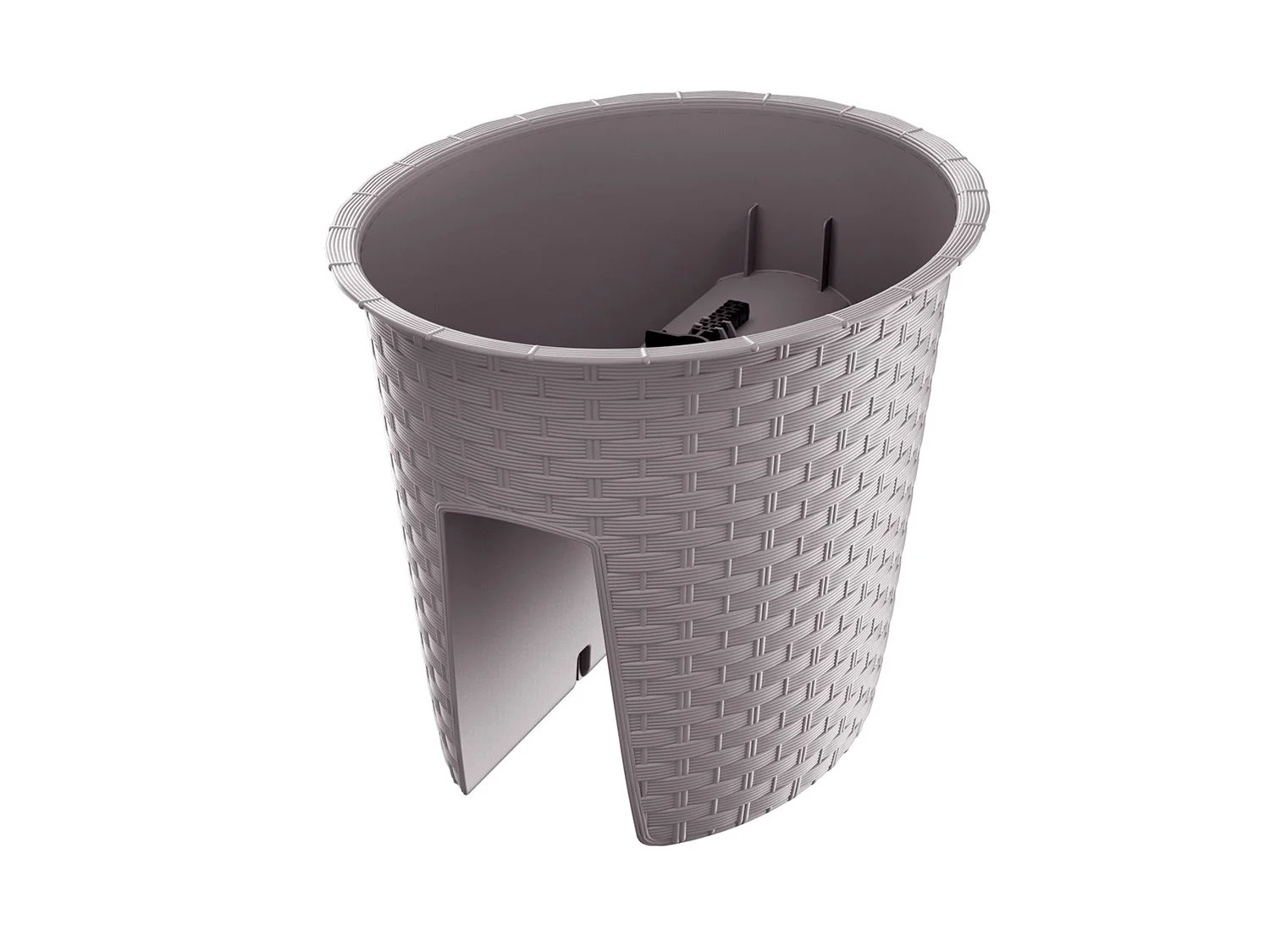 PROSPERPLAST Geländertopf Ratolla Railing 3-er Set (Oval, Mocca, 298x242x225 mm) – Bild 2 von 2