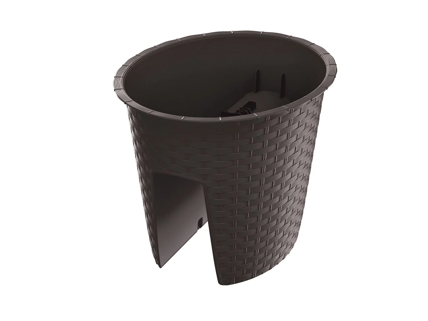 PROSPERPLAST Geländertopf Ratolla Railing 3-er Set (Oval, Braun, 298x242x225 mm) – Bild 2 von 2