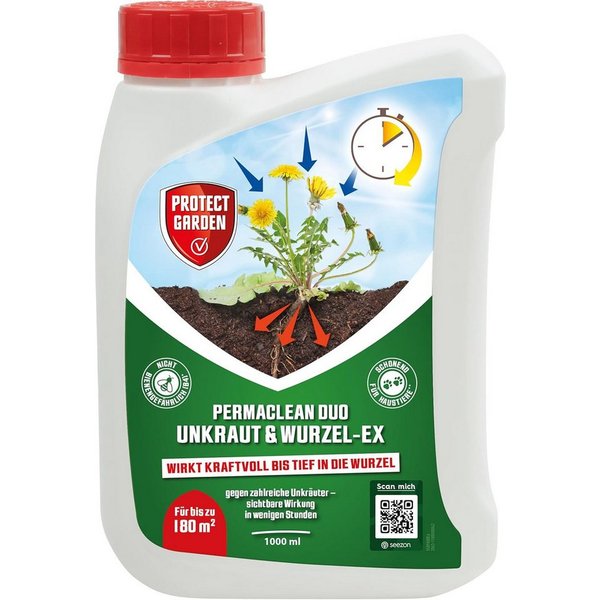 Protect Garden Unkrautbekämpfungsmittel Permaclean Duo Unkraut & Wurzel-Ex 1l, 1000 ml, Blatt- und Wurzelwirkung
