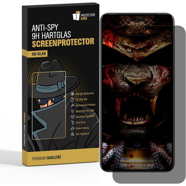 Protectorking Displayschutzfolie Blickschutz 9H Panzerglas Anti-Spy Sichtschutz Screen-Protector für Xiaomi 14T Pro, 1 Stück, Displayschutz, gegen Stöße, Kratze