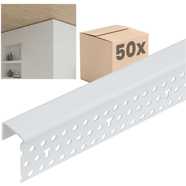 PROTEKTOR Profil Einfassprofil Göppinger Profil 3787 (50 Stück, 305 cm, 50-St), Kantenschutz für 12,5 mm Gipskarton- & Rigipsplatten