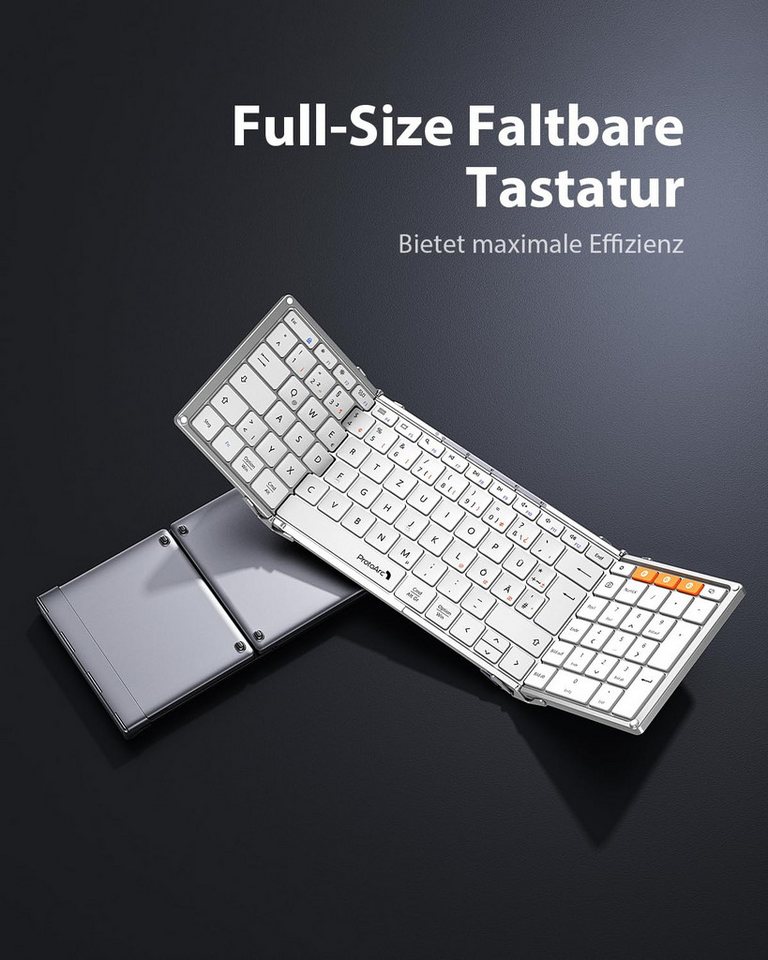 ProtoArc XK01 Faltbare Bluetooth Tastatur, QWERTZ, Ziffernblock Tastatur (Bluetooth Tastatur 3 Geräte) – Bild 3 von 5