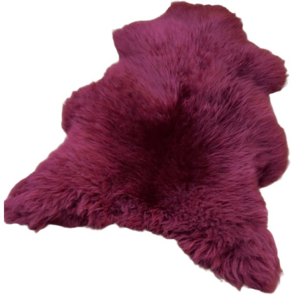 Provellus Fellteppich Bordeaux Rot Lammfell Schaffell – Gefärbt, Weiches Echtfell L–XXL, 110-120 cm x 60-70 cm
