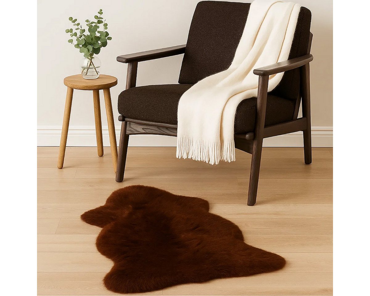Provellus Teppich Echtes Lammfell Schaffell – weich & flauschig, Naturfell Teppich, 100-120 cm – Bild 3 von 5