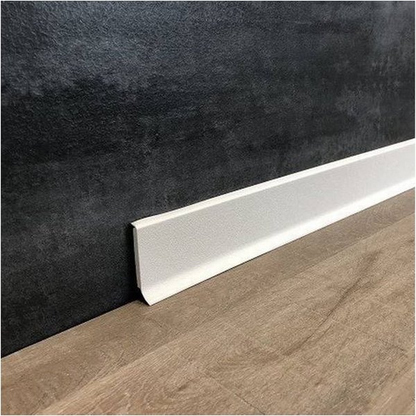 PROVISTON Sockelleiste Hartschaum PVC, 12.8 x 60 x 2500 mm, Weiß, Kunststoff Fußleiste