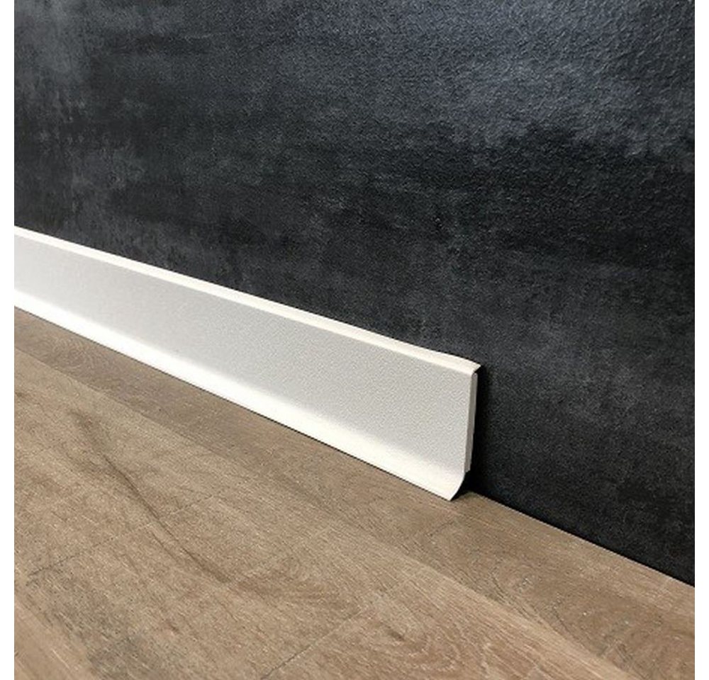 PROVISTON Sockelleiste Hartschaum PVC, 12.8 x 60 x 2500 mm, Weiß, Kunststoff Fußleiste – Bild 2 von 4