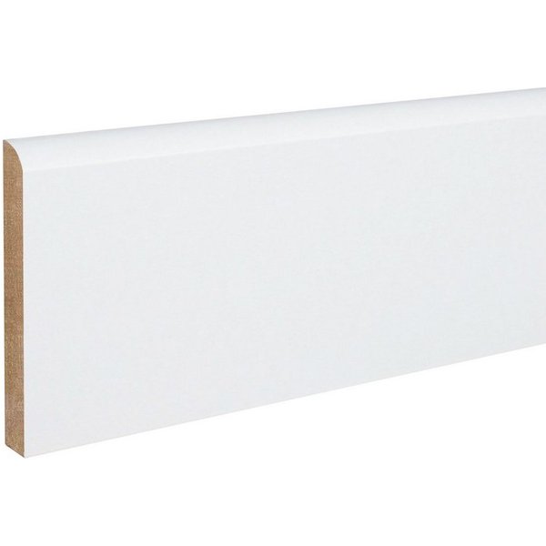 PROVISTON Sockelleiste MDF, 10 x 70 x 2000 mm, Weiß, Fußleiste, MDF foliert