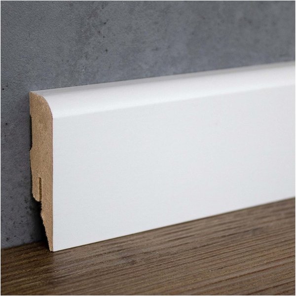 PROVISTON Sockelleiste MDF, 16 x 58 x 2500 mm, Weiß, Fußleiste, MDF foliert, L: 250 cm
