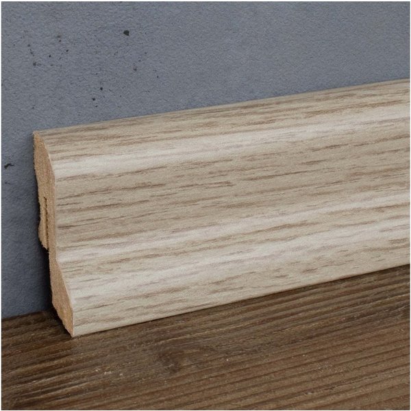 PROVISTON Sockelleiste MDF, 20 x 40 x 2500 mm, Eiche beige, Fußleiste, MDF foliert