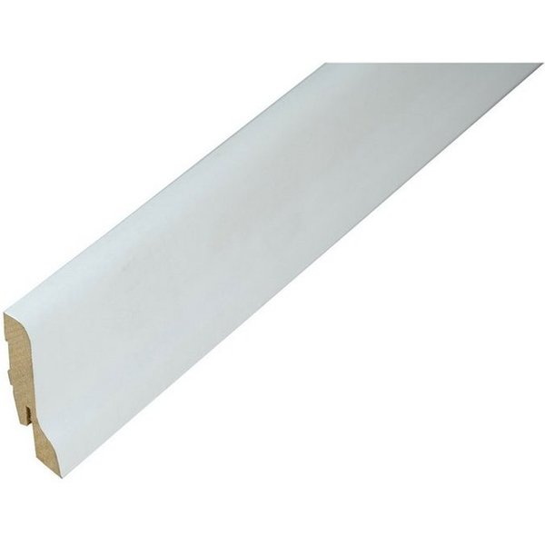 PROVISTON Sockelleiste MDF Foliert, 20 x 60 x 2500 mm, Weiß, Fußleiste, L: 250 cm