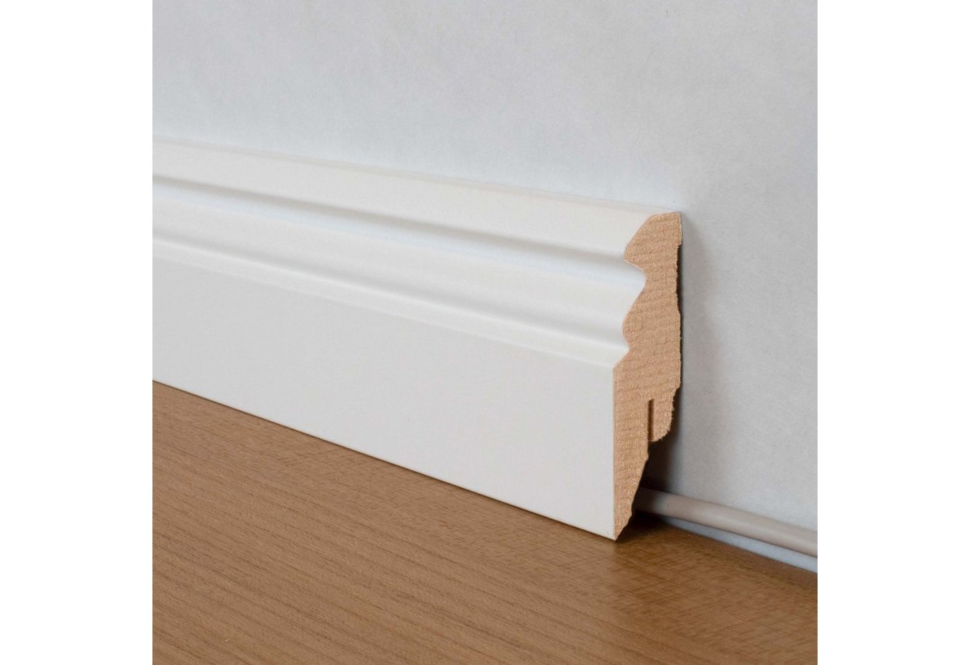 PROVISTON Sockelleiste MDF, 16 x 58 x 2500 mm, Weiß, Fußleiste Berliner Profil, MDF-Leiste, Berliner Profil – Bild 3 von 5