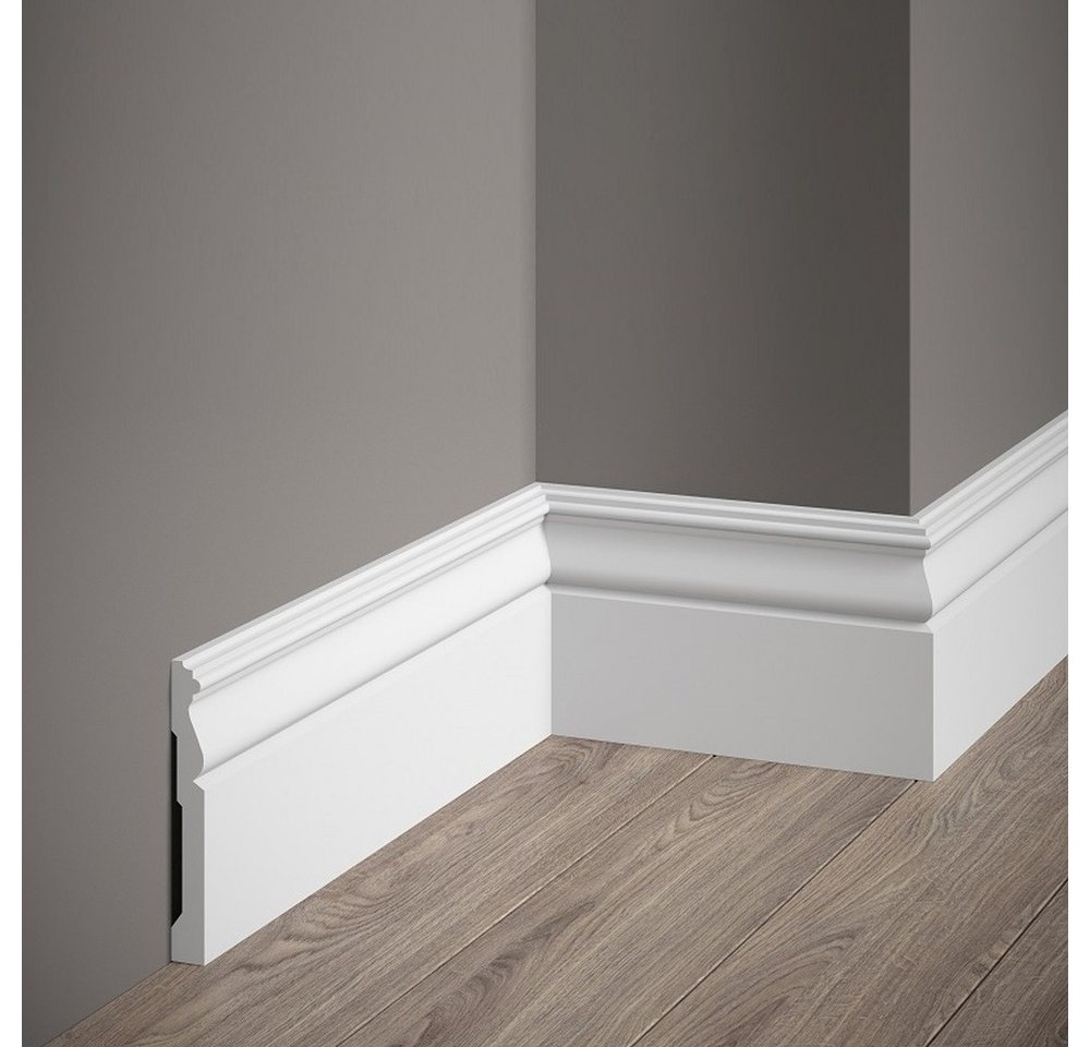 PROVISTON Sockelleiste Polystyrol, 15 x 120 x 2000 mm, Weiß, Kunststoff Fußleiste – Bild 3 von 5