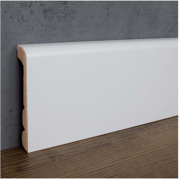 PROVISTON Sockelleiste Renovierungsleiste, MDF, 24 x 92 x 2400 mm, Weiß, Flieseleiste