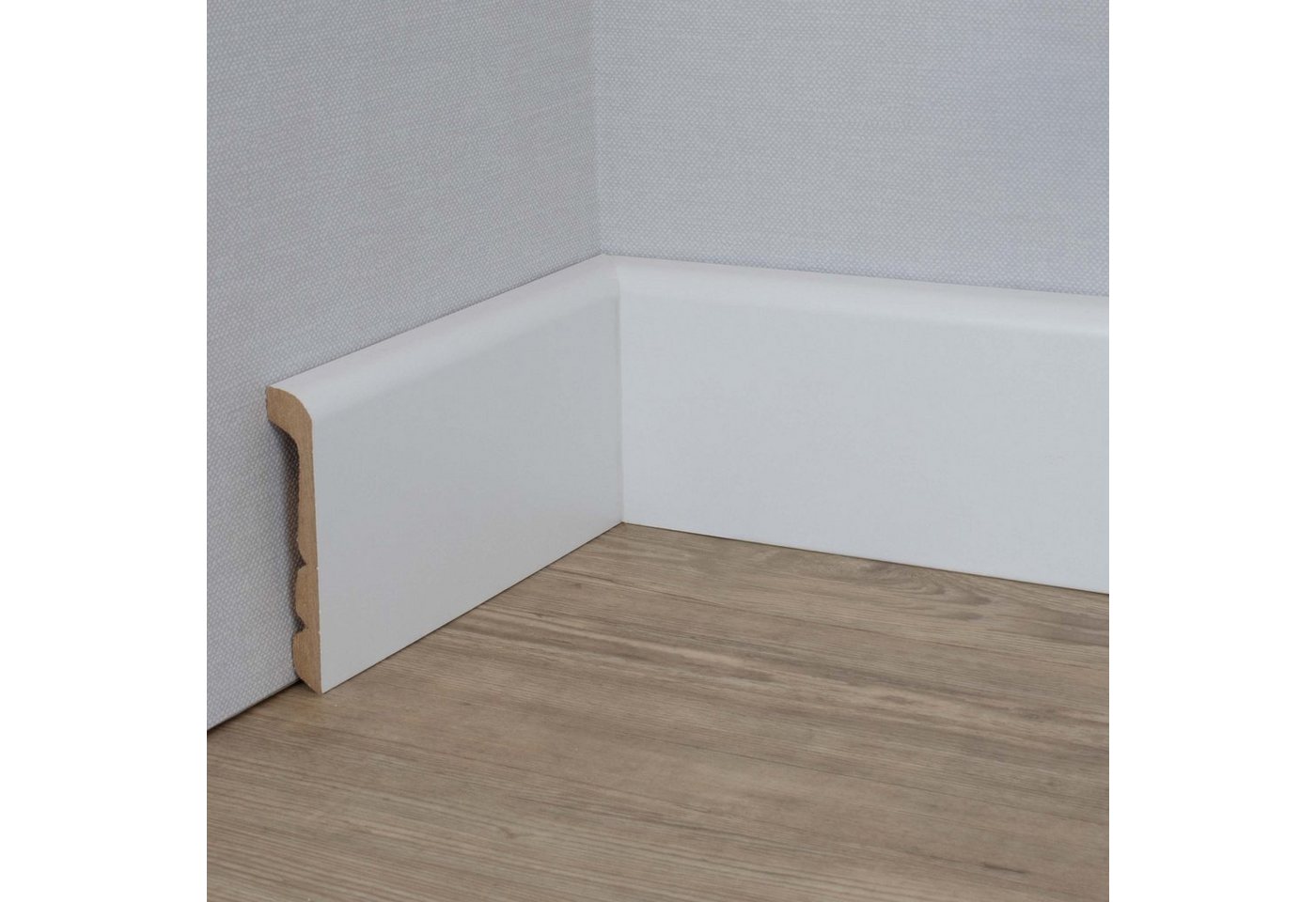 PROVISTON Sockelleiste Renovierungsleiste, MDF, 24 x 92 x 2400 mm, Weiß, Flieseleiste – Bild 4 von 5