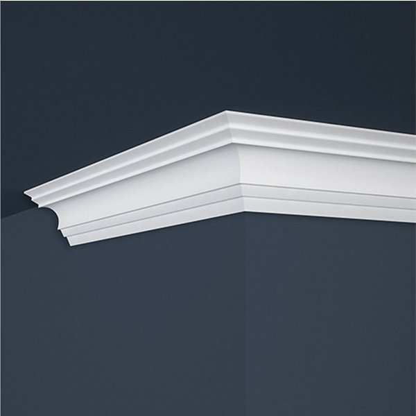 PROVISTON Stuckleiste Polystyrol, 50 x 50 x 2000 mm, Weiß, Deckenleiste, Kleben, Polystyrol, 1-St.
