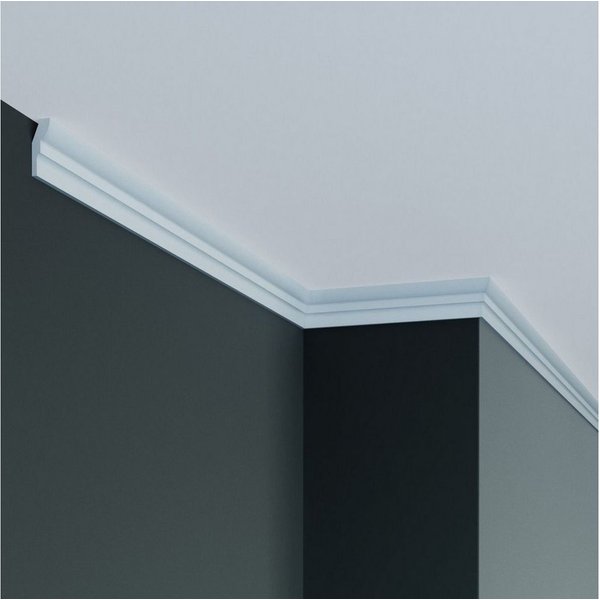 PROVISTON Stuckleiste Polyurethan, 25 x 15 x 2000 mm, Weiß, Deckenleiste, Kleben, Polyurethan, 1-St.