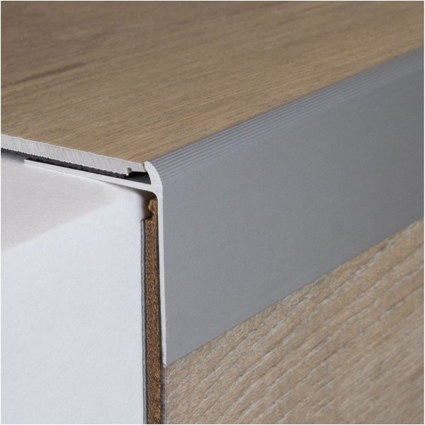 PROVISTON Treppenkantenprofil Aluminium, 40 x 40 x 1000 mm, Silber, Treppenkante, Winkelprofil