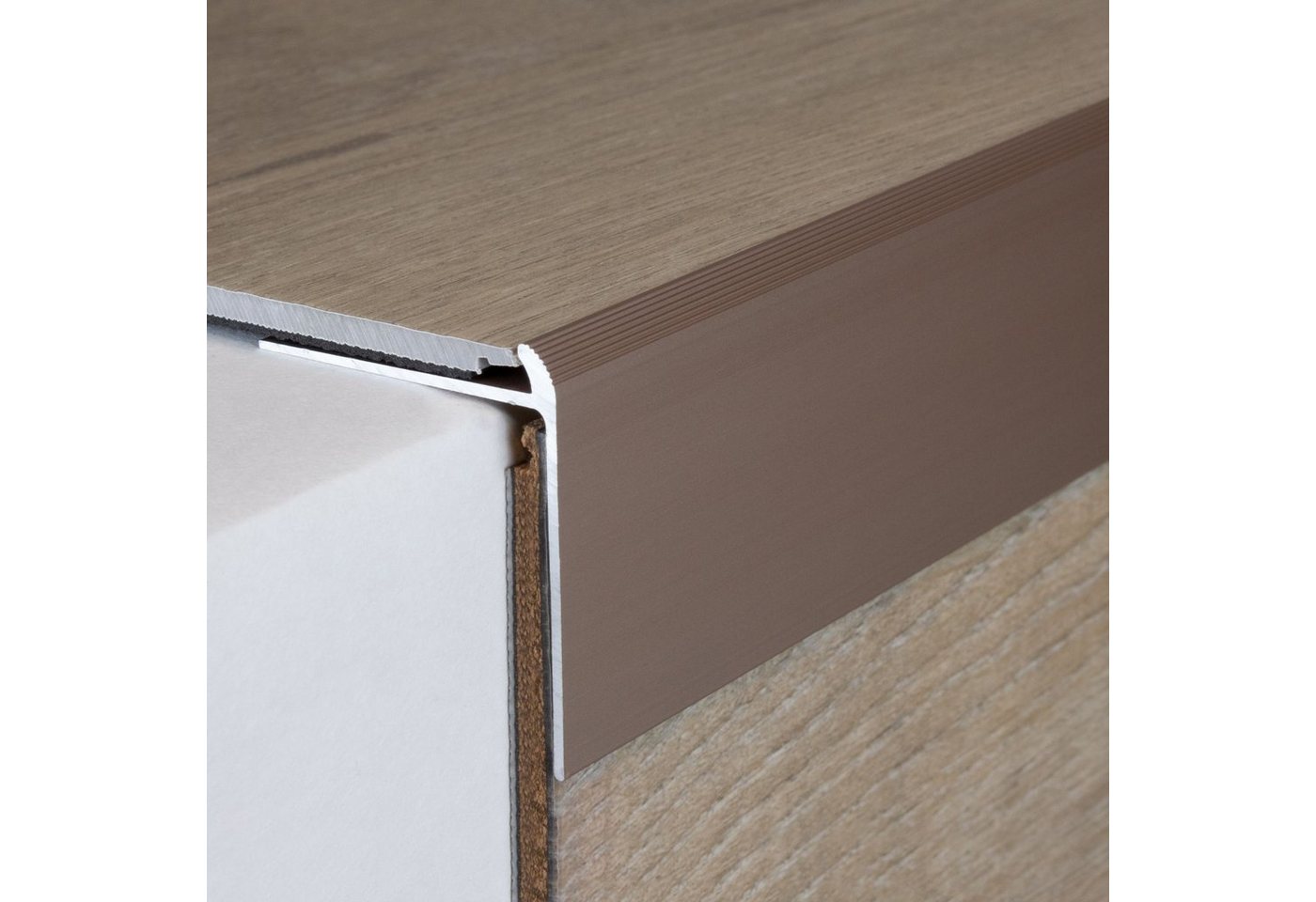 PROVISTON Treppenkantenprofil Aluminium, 40 x 40 x 1000 mm, Silber, Treppenkante, Winkelprofil – Bild 3 von 5
