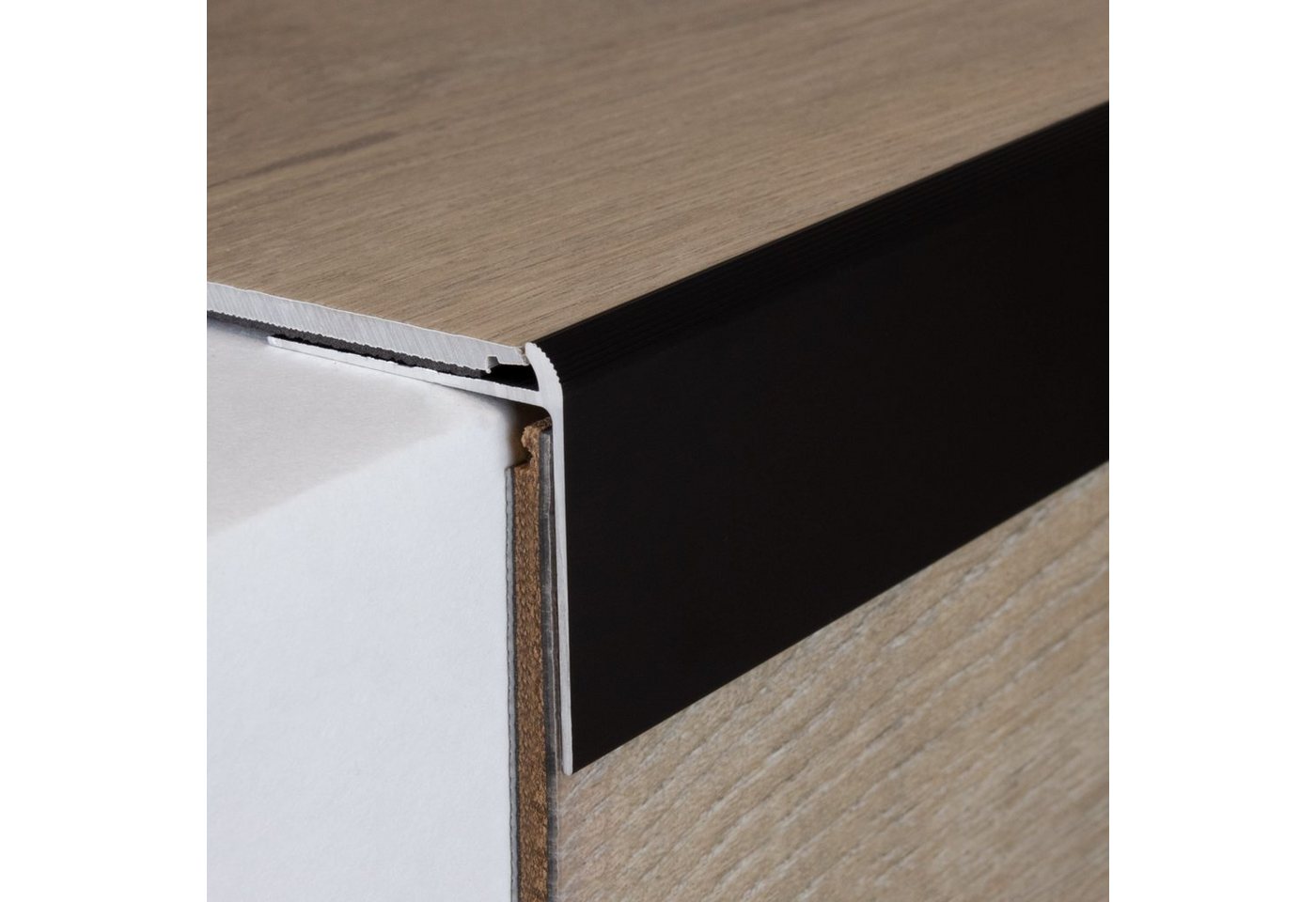 PROVISTON Treppenkantenprofil Aluminium, 40 x 40 x 1000 mm, Silber, Treppenkante, Winkelprofil – Bild 4 von 5
