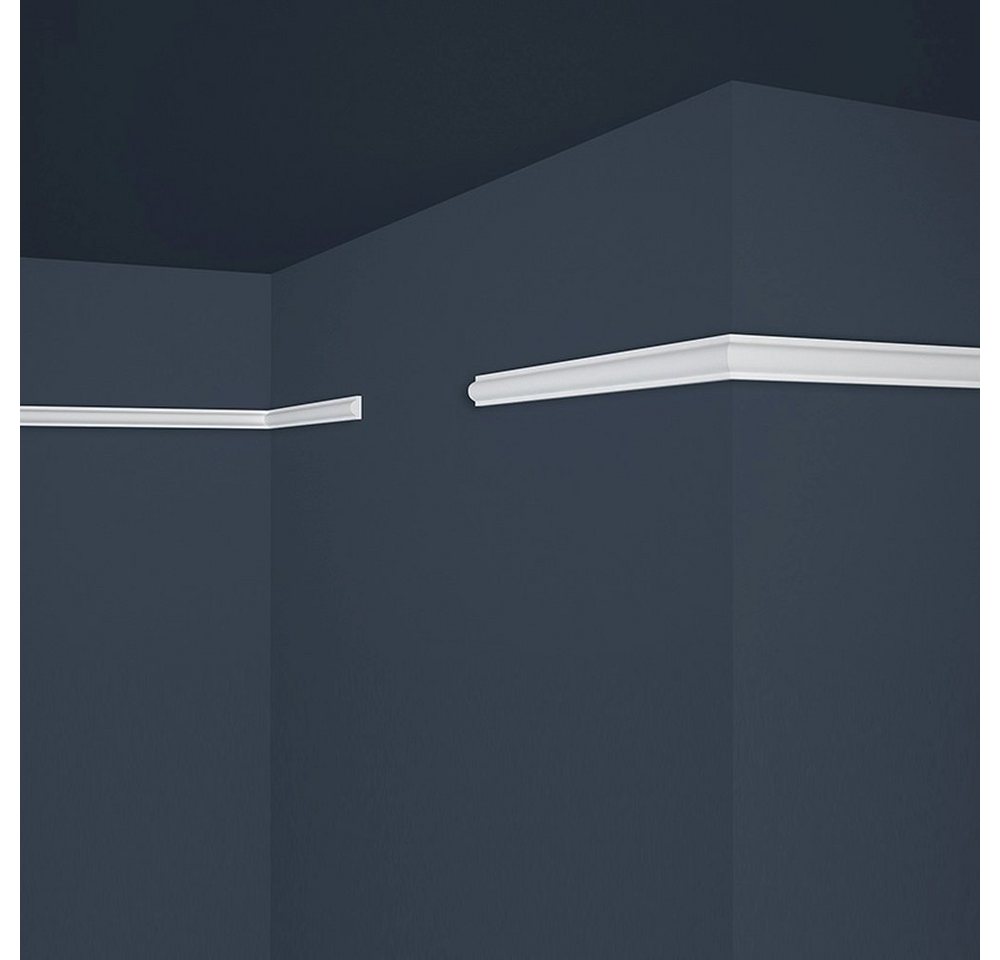 PROVISTON Zierleiste Polystyrol, 11 x 22 x 2000 mm, Weiß, Wandleiste, Kleben, Polystyrol, 1-St. – Bild 2 von 5
