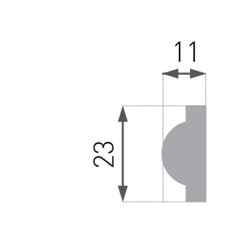 PROVISTON Zierleiste Polystyrol, 11 x 22 x 2000 mm, Weiß, Wandleiste, Kleben, Polystyrol, 1-St. – Bild 3 von 5