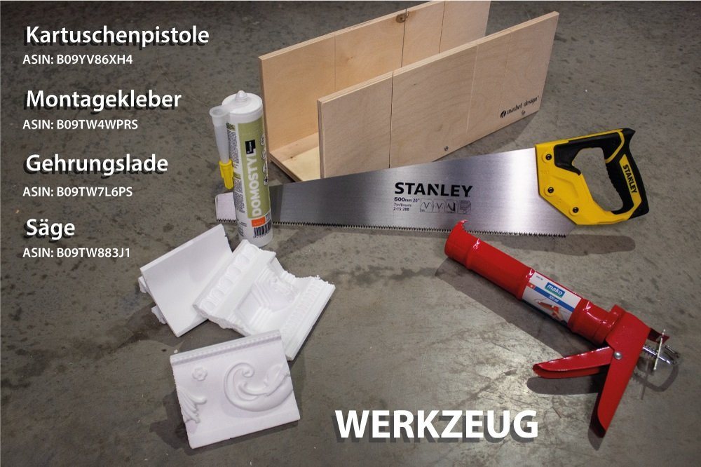 PROVISTON Zierleiste Polystyrol, 11 x 22 x 2000 mm, Weiß, Wandleiste, Kleben, Polystyrol, 1-St. – Bild 4 von 5