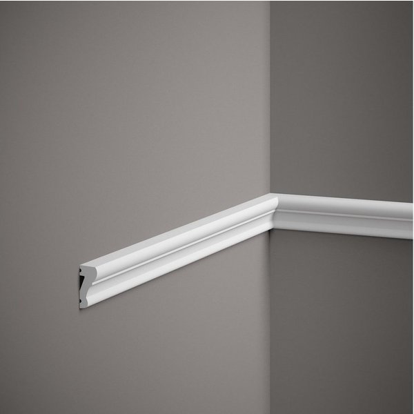PROVISTON Zierleiste Polystyrol, 15 x 33 x 2000 mm, Weiß, Wandleiste, Kleben, Polystyrol, 1-St.