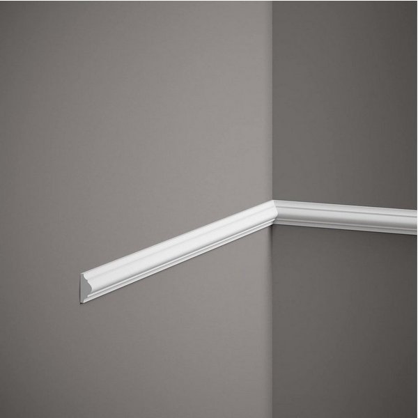 PROVISTON Zierleiste Polystyrol, 10 x 22 x 2000 mm, Weiß, Wandleiste, Kleben, Polystyrol