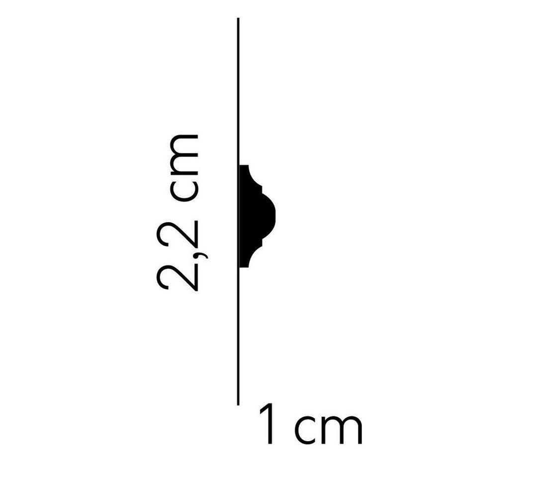 PROVISTON Zierleiste Polystyrol, 10 x 22 x 2000 mm, Weiß, Wandleiste, Kleben, Polystyrol – Bild 2 von 5