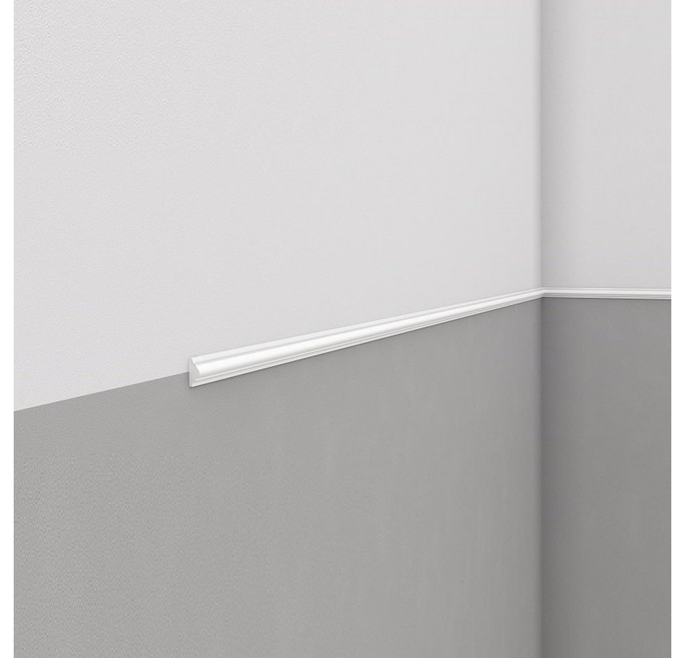 PROVISTON Zierleiste Polystyrol, 10 x 22 x 2000 mm, Weiß, Wandleiste, Kleben, Polystyrol – Bild 3 von 5