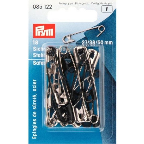 Prym Stricknadeln Sicherheitsnadeln silberfarbig/schwarz 18 St