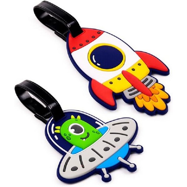 Puckator Gepäckanhänger Space Cadets (Set, 2-St., Raktete Ufo) Kofferanhänger, Namensschild