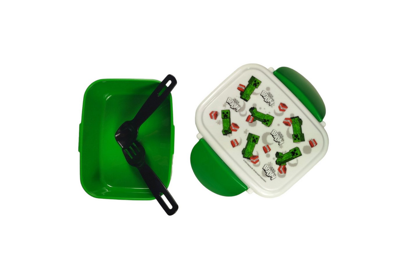 Puckator Lunchbox Minecraft Creeper & TNT Bentobox mit Gabel und Löffel – Bild 2 von 4