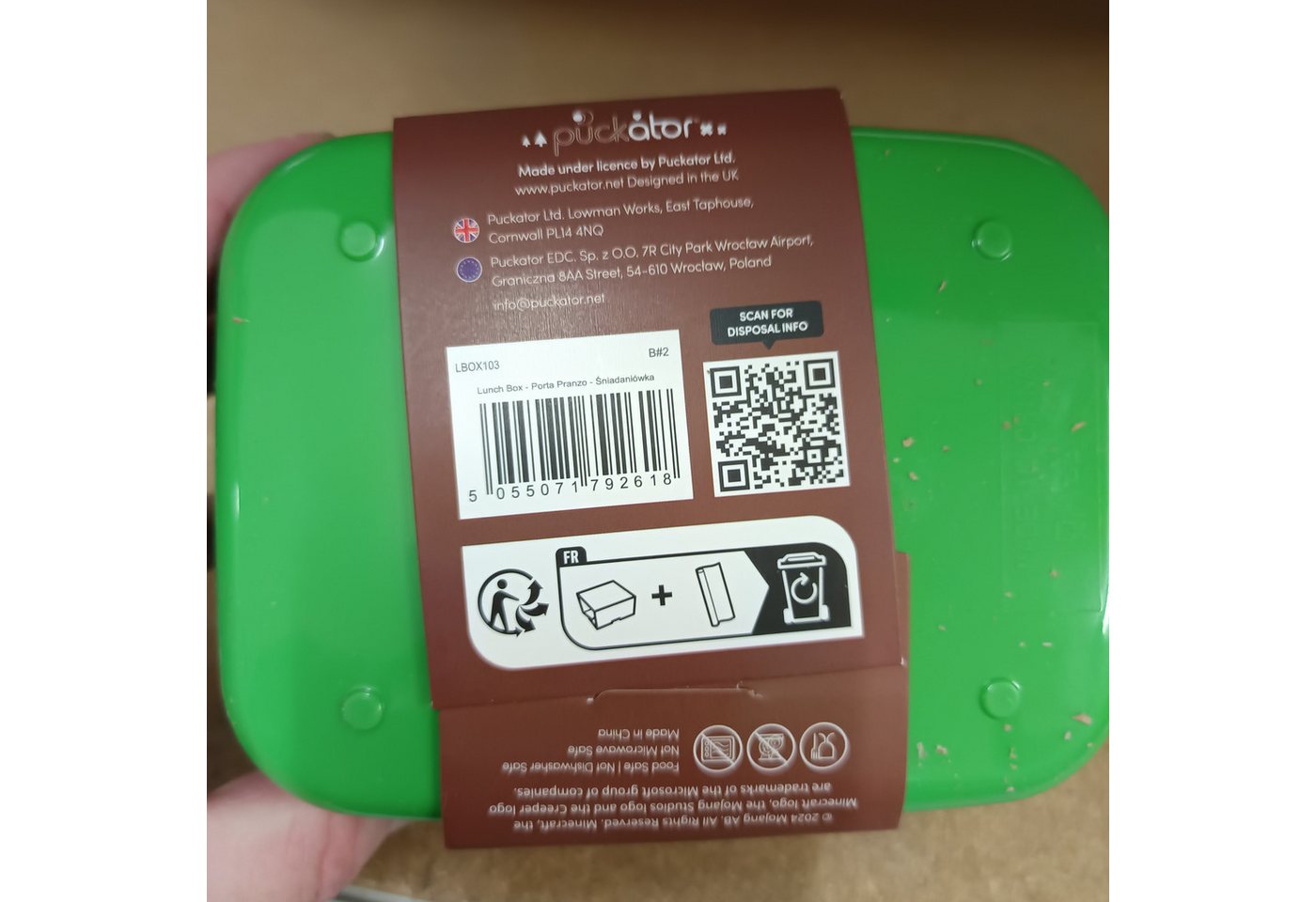 Puckator Lunchbox Minecraft Creeper & TNT Bentobox mit Gabel und Löffel – Bild 3 von 4