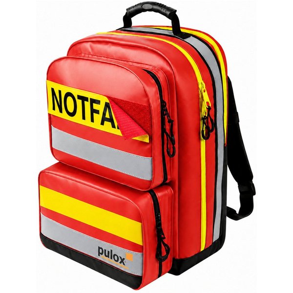 pulox Erste-Hilfe-Set Erste Hilfe Rucksack - Großer Notfallrucksack in Rot aus Plane, (1 St)