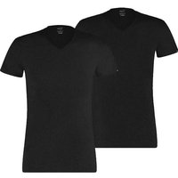 PUMA Basic Herren V-Ausschnitt T-Shirt 2er-Pack, Größe M in Schwarz