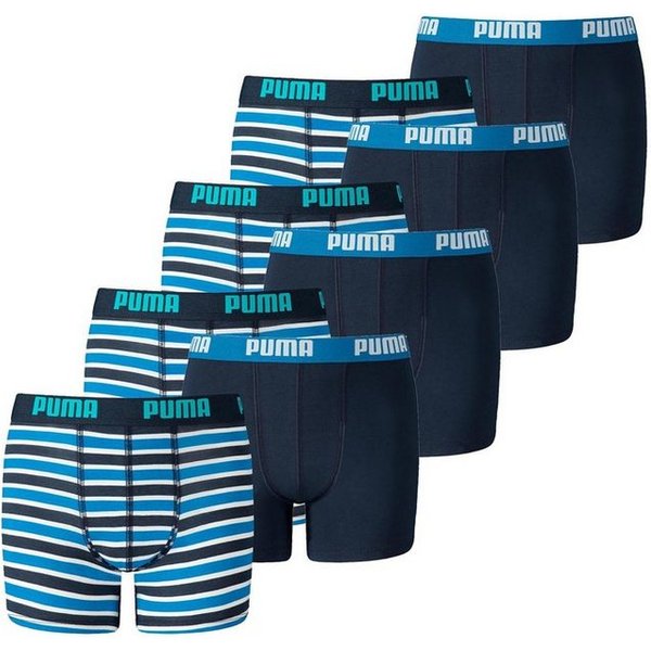 PUMA Boxershorts JUNGEN BASIC BOXER Printed Stripes 8er Pack (8er-Pack)