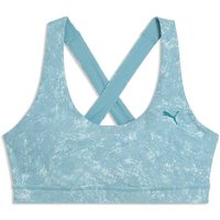 PUMA Damen BH Cloudspun Bra AOP - Mid, Größe XS in Blau