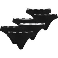 PUMA Damen Iconic String, 6er Pack - Soft Cotton Stretch, Größe XS in Schwarz