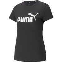PUMA Damen Shirt ESS Metallic Logo Tee, Größe M in Schwarz