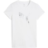 PUMA Damen Shirt ESS METALLIC Tee, Größe M in Weiß
