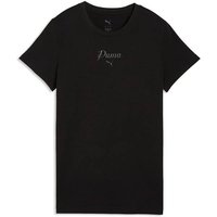 PUMA Damen Shirt ESS SCRIPT Tee, Größe M in Schwarz